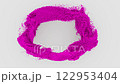 Vivid Circle of Vibrant Pink Powder on Clean White Background 122953404