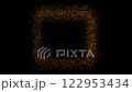 Abstract Particle Square Formed by Golden Dots on Black Background 122953434