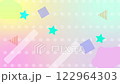 カラフルな図形が流れるポップな背景アニメーション 122964303