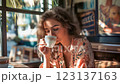 A relaxing cafe moment 123137163