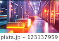 Logistics scene in an automated warehouse 123137959