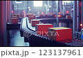 Logistics scene in an automated warehouse 123137961