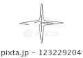Minimalist continuous line drawing of a compass, symbolizing 123229204