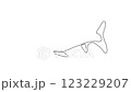 Minimalist continuous line drawing of a fish 123229207