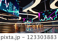 Futuristic financial data center and holographic stock market chart 123303883