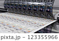 Printing 100 dollar bills at factory on the money printing press, loop animation 123355966