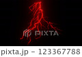 黑色背景上紅色閃電的 3D 動畫 123367788