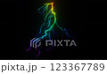 黑色背景下彩色閃電的 3D 動畫 123367789
