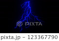黑色背景上藍色閃電的 3D 動畫 123367790