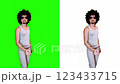 A man slaps on a green background 123433715