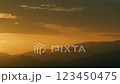 Sunrise. Sun Rising Behind The Mountain. Dramatic Sunrise Sky Over Mountains. Real time. 123450475