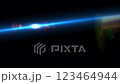 Blue lens flare entering leaving frame on black background 123464944