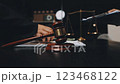 Male lawyer working with contract papers and wooden gavel on tabel in courtroom. justice and law ,attorney, court judge, concept. 123468122