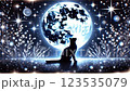 キラキラ満月と黒猫・ループ可能 123535079