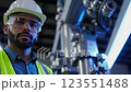 Industrial Worker in Safety Gear Shot with High-Quality Footage 123551488
