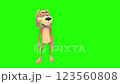 Animated dog character hands up 123560808