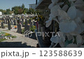tombstones at graveyard in Austria 123588639
