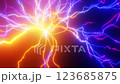 肆虐的放電能量的 3D 動畫 123685875