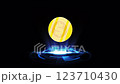 Seamless Loop 2D Coin Rotation Hologram Hud Background 123710430