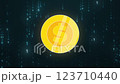 2d coin rotation in center and digital data lots of matrix binary code random 123710440