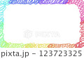 Colorful rainbow doodle frame on white background 123723325