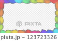 Rainbow colored paint frame with transparent background 123723326