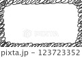 Black pencil doodle frame on white background 123723352