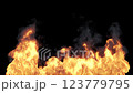 Fire Burning Looped Animation Isolated On Black Background  123779795
