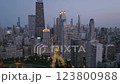 Beautiful dazzling scenery of the city at night. 123800988
