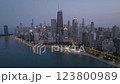 Beautiful dazzling scenery of the city at night. 123800989