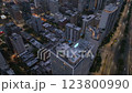 Beautiful dazzling scenery of the city at night. 123800990