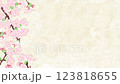 櫻花枝在日式紙質背景上搖曳 - 垂直循環視頻 123818655