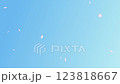 花瓣在藍色漸變背景上翩翩起舞垂直循環視頻 123818667