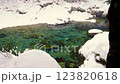 長野県南木曽町　降雪した冬の阿寺渓谷の風景 123820618