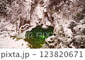 長野県南木曽町　冬の柿其渓谷の景色 123820671