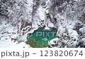 長野県南木曽町　冬の柿其渓谷の景色 123820674
