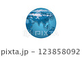 world map sightseeing animation banner blue world. Animation with (4K) rendering. 123858092