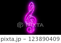 閃爍音符（高音譜號）的 3D 動畫 123890409