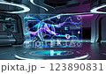 Futuristic holographic AR interface 123890831