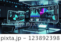 Futuristic holographic AR interface 123892398