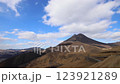 Mount Yufu, the townscape of Yufuin, and the movement of clouds (Yufuin, Yufu City, Oita Prefecture) 123921289