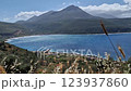 Typical Peloponnese landscape with mountains and a sea bay, Greece 123937860