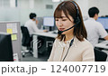 Office scene with female call center operators working, Japanese women wearing office casual clothes 124007719