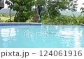 swimming pool, cleaning, worker 124061916