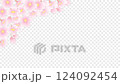 桜 フレーム 左上 背景透過 124092454