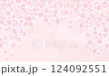 桜　アーチ　ゆっくり下へ　光　淡いピンク背景 124092551