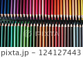 A large set of colored pencils. 124127443