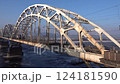 The train passes over the Railway Bridge 124181590