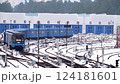 Railway tracks in the depot for repair of trains of the Kyiv metro 124181601