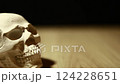 footage of skull dark background 124228651